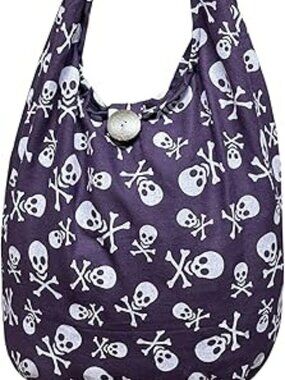 NEW Skull Boho Crossbody - Gothic Shoulder Bag - Hippie Hobo Punk Rock Purse